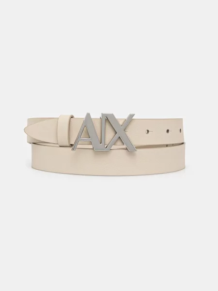 Кожен Armani Exchange кафяво бежово