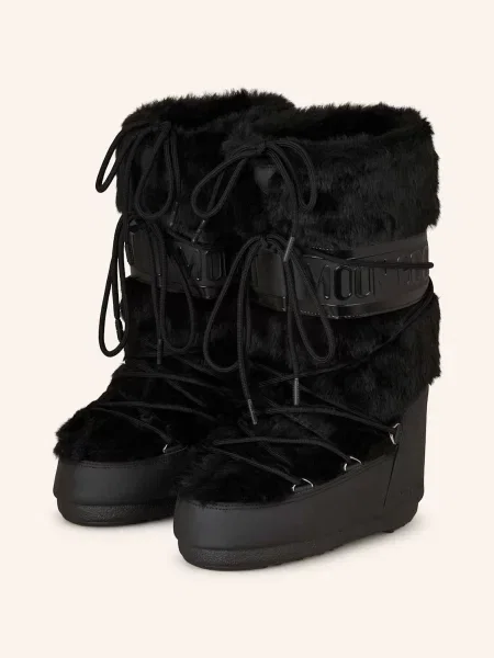Moon Boot Moon Boots Icon Faux Fur černá