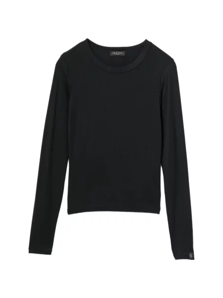 Lung top Rag & Bone cu decolteu rotund negru