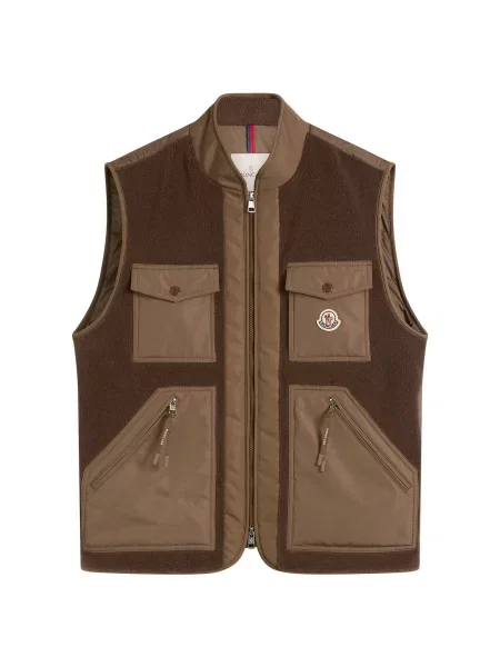 Kamizelka polarowa Moncler polarowa brązowa