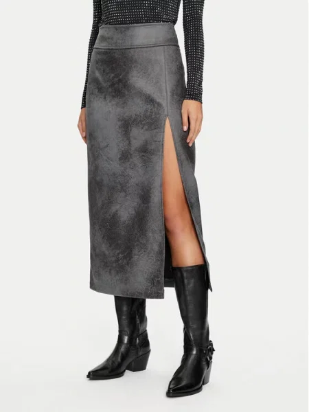 Spódnica skórzana Only szara