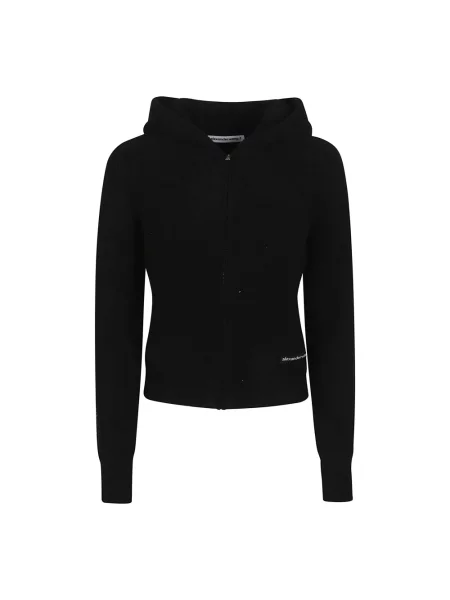Dzianinowa bluza z kapturem T By Alexander Wang czarna