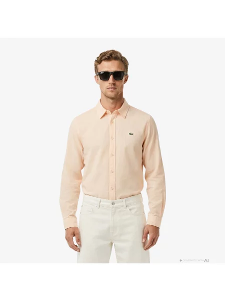 Lacoste Koszula Regular Fit pomarańczowa