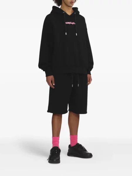 Pantaloni scurți Off-white cu autograf alb