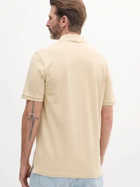 Koszulka polo z nadrukiem z logo model ‘Donos’ Hugo beżowe