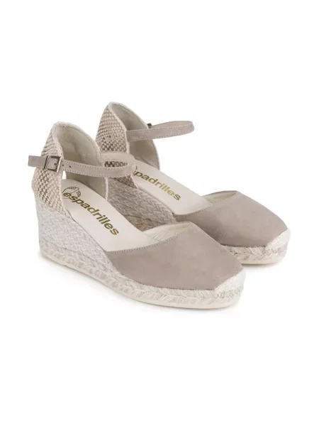 Espadryle Espadrilles skórzane szare