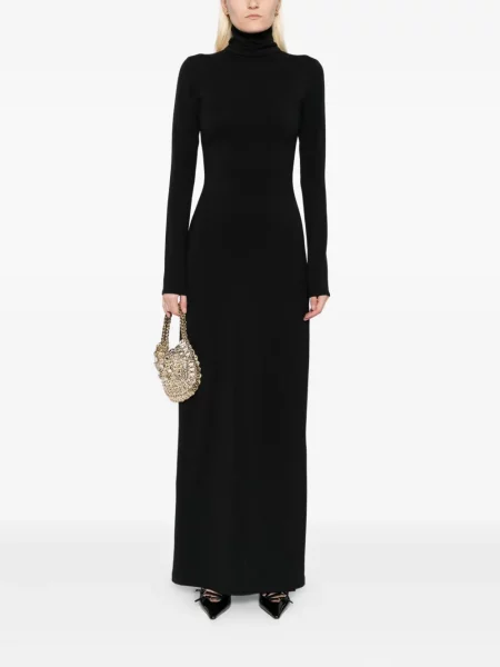 Rochie Xenia Magera din jerseu de costum negru