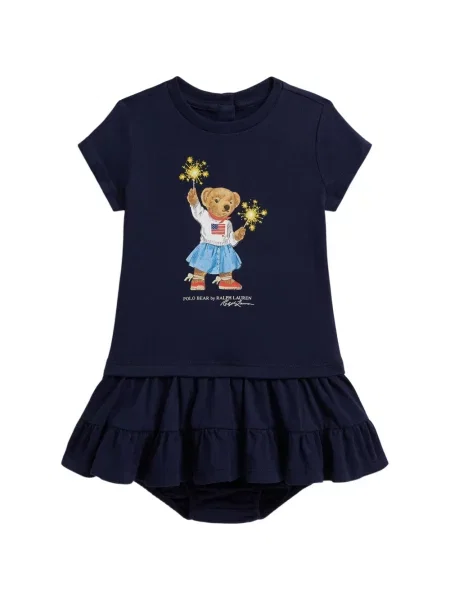 Sukienka dziecięca Polo Ralph Lauren niebieska