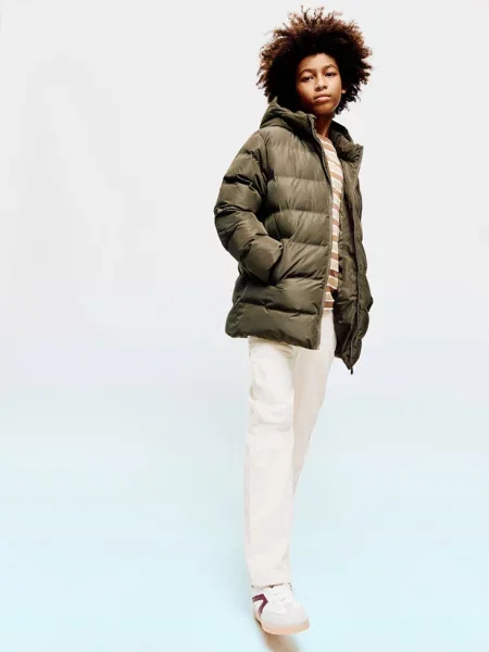 Lekka kurtka pikowana khaki Dzieci lata MANGO KIDS