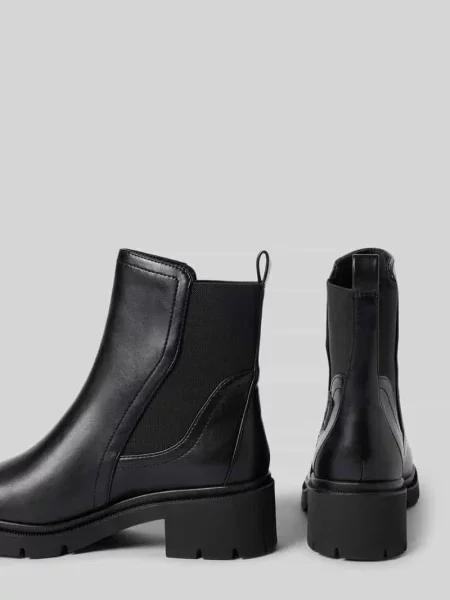 Buty chelsea z nakładką Tamaris czarne