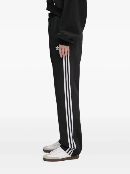 Pantaloni palazzo Adidas cu dungi plisat cu imagine albastru