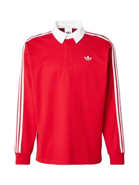 ADIDAS ORIGINALS Tricou Rugby Longsleeve roșu alb