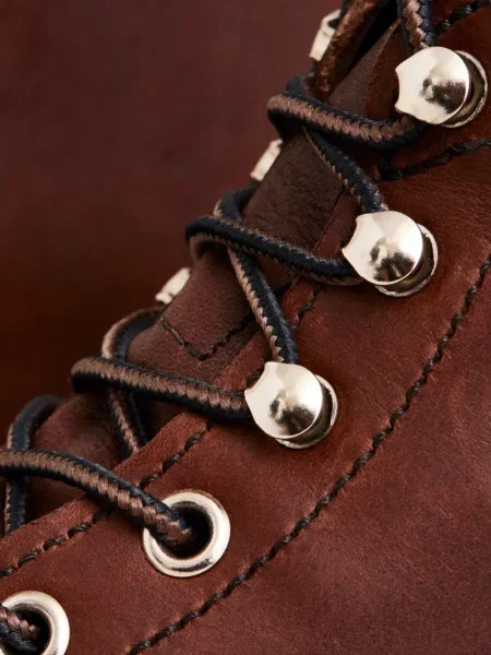 Botine Red Wing Shoes cu șireturi din piele biker roșu