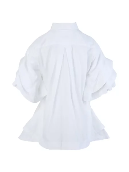 Cămașă Noir Kei Ninomiya cu volane alb