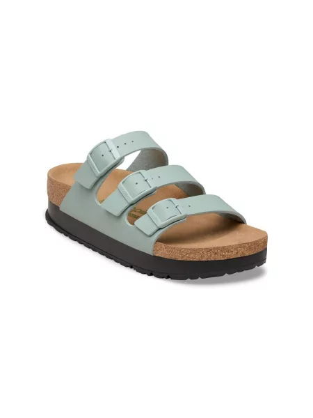 Birkenstock Florida Vegan Flex Platform Birko-Flor Narrow Fit Kobiety Sandały Birkenstock Size: 5 zielony
