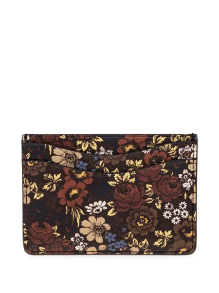 Portofel Ganni cu model floral maro