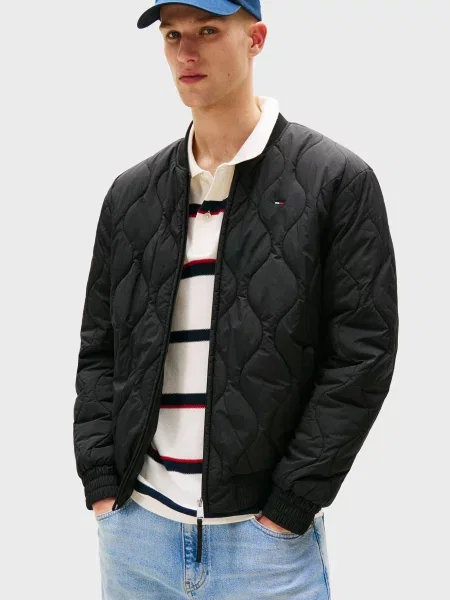 Стеганая джинсовая куртка Tommy Jeans черная