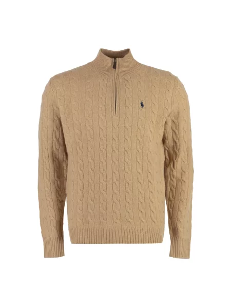 Bluza Polo Ralph Lauren z kaszmiru beżowa