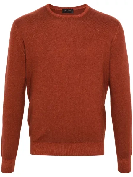 Pulover Dell'oglio de lână cu decolteu rotund portocaliu