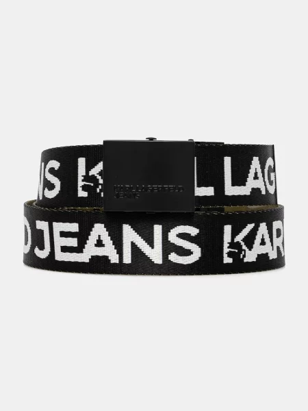 Karl Lagerfeld Jeans curea reversibilă negru
