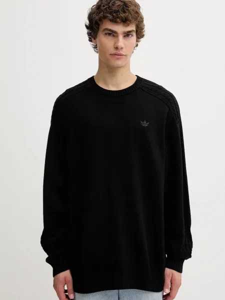 Пуловер adidas Premium Essentials Knit Crewneck Black/ Semi Lucid Fuchsia M черно