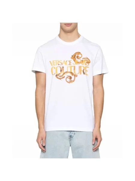 Koszulka Versace Jeans Couture z logo biała