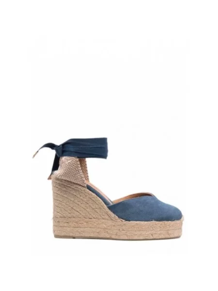 Espadryle Castaner na koturnie niebieskie