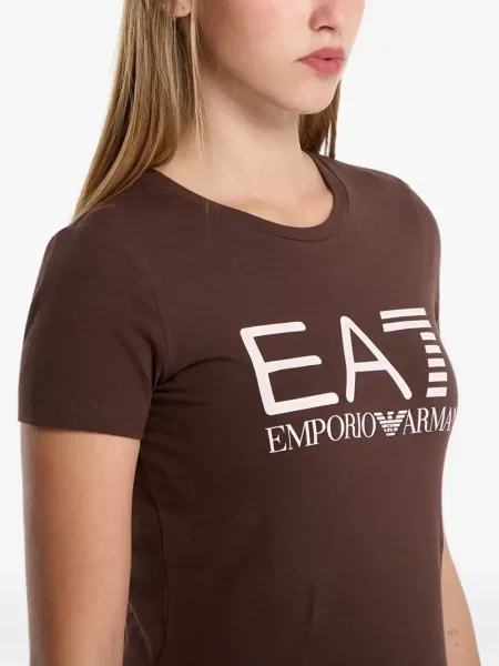 Μπλούζα Ea7 Emporio Armani με σχέδιο καφέ