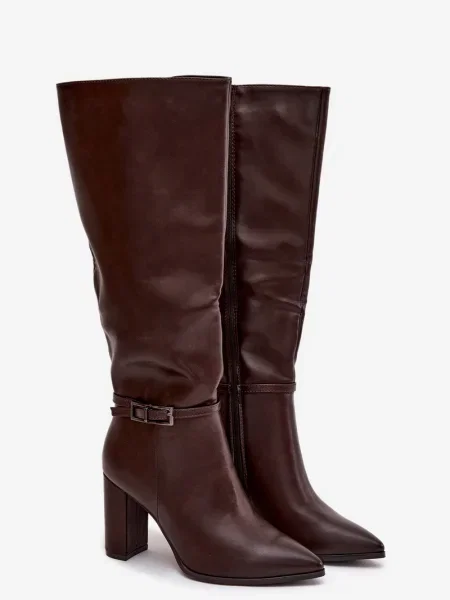 Kozačky Boto s přezkou hnědé