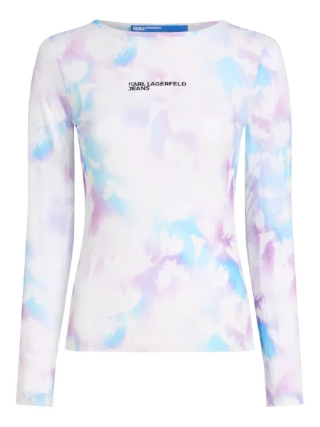 Tricou Karl Lagerfeld Jeans cu imagine plasă alb