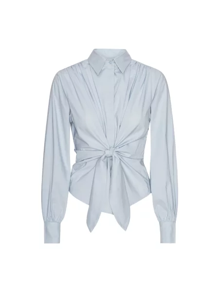 Lniana koszula Karmamia retro niebieska