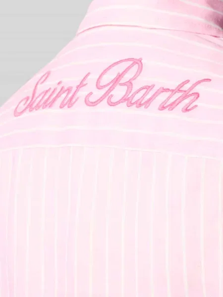 Bluzka lniana z tylnym wyhaftowanym logo model MEREDITH' Mc2 Saint Barth różowa