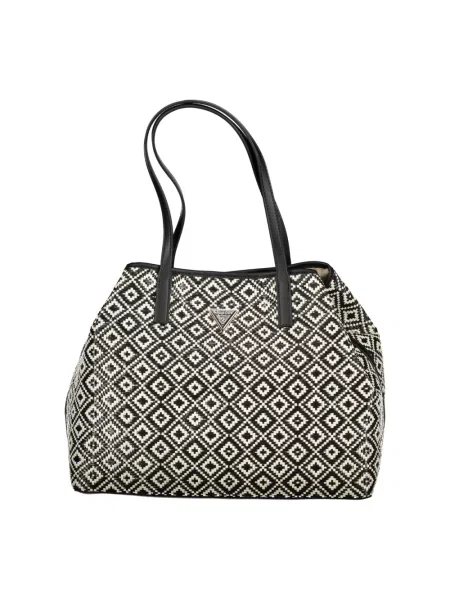 Lniana wielobarwność torebka Guess czarna