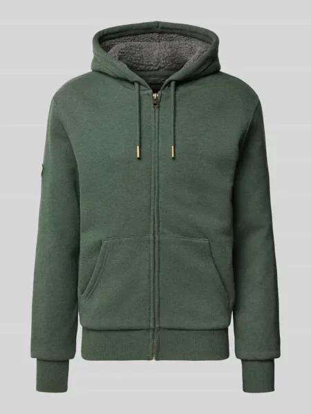 Bluza dresowa w kroju regular fit z dzieloną kieszenią kangurką model Borg' Superdry