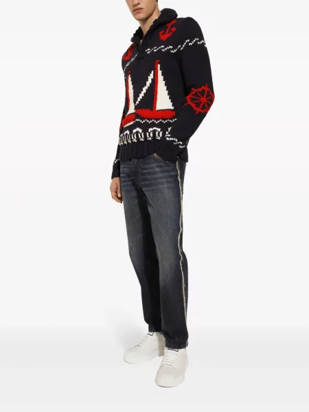 Zwężane dżinsy Dolce And Gabbana zwężany czarny