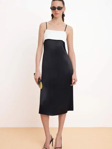 Trendyol Rochie negru alb