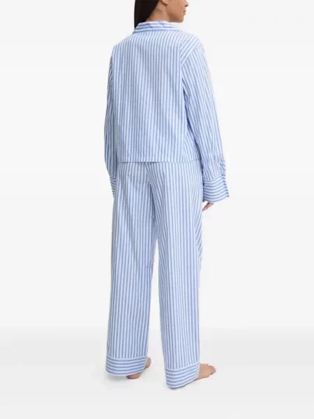 Tricou Polo Ralph Lauren cu decolteu rotund de mătase cu dungi alb