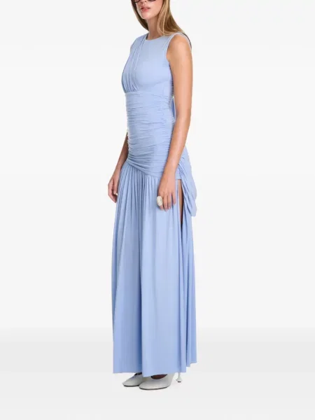 Rochie maxi Axel 113 drapată albastru