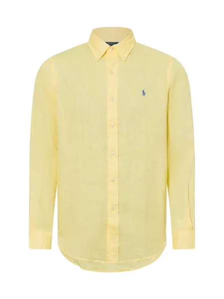 Lniana koszula Polo Ralph Lauren żółta