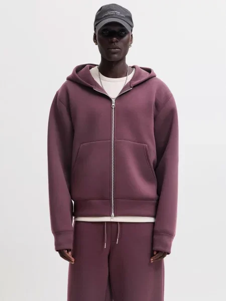 JACK & JONES Hanorac JCOLEGACY burgundy roșu