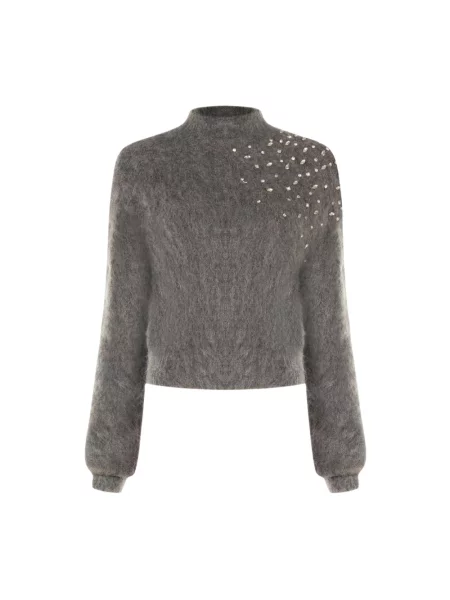 Sweter z golfem Rinascimento do golfa szary
