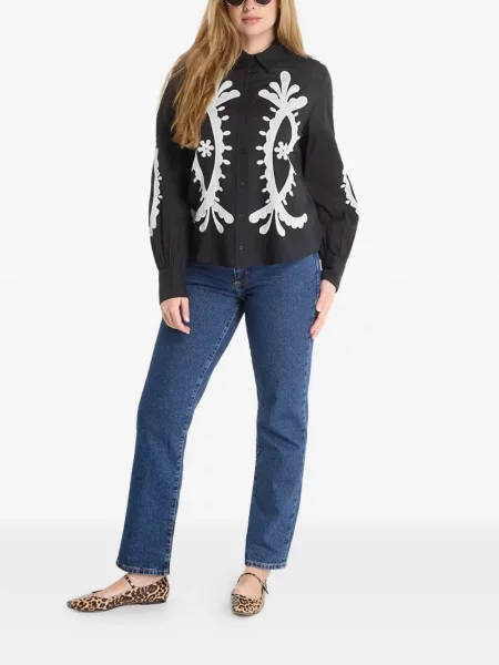 Lung cămașă Desigual cu broderie negru