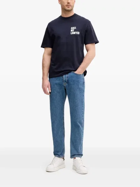 Τζιν με ίσιο πόδι Benetton με αυτόγραφο μπλε