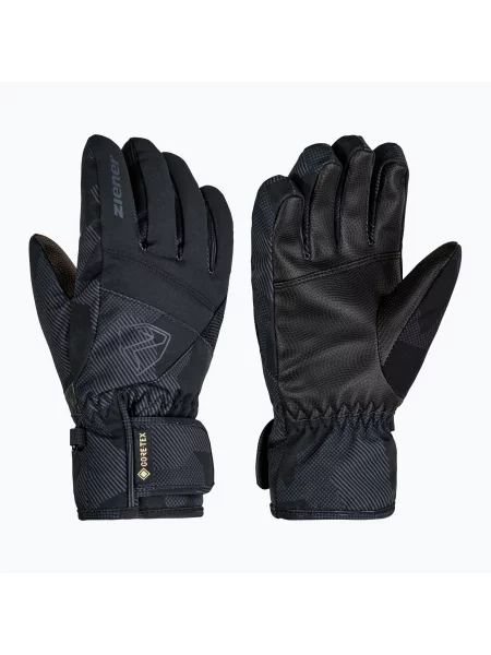 Mănuși de schi pentru copii Ziener Leif-Z GTX black/gray ink camo negru