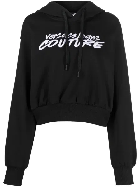 Hanorac cu glugă Versace Jeans Couture cu broderie negru