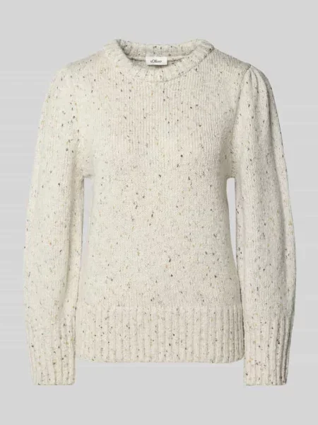 Sweter z dzianiny o kroju regular fit z dodatkiem bawełny S.oliver Red Label biały