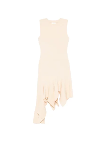 Rochie mini Sandro tricotate cu volane asimetrică