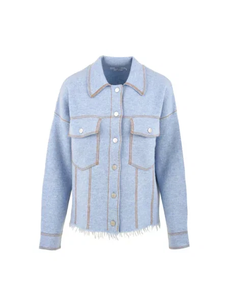 Kurtka jeansowa Notshy z kaszmiru niebieska
