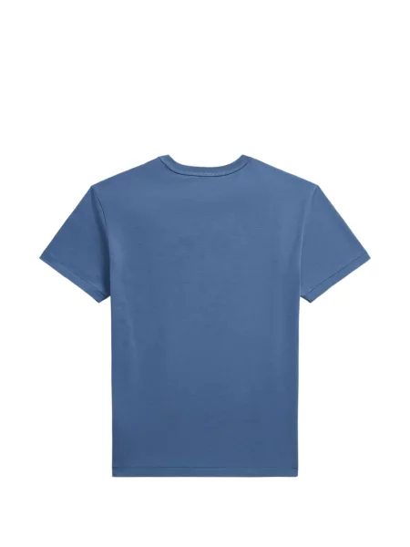 Fleece polo Polo Ralph Lauren με κέντημα με λαιμόκοψη v κόκκινο