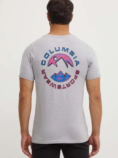 Футболка Columbia Rapid Ridge Back Graphic з принтом сірий